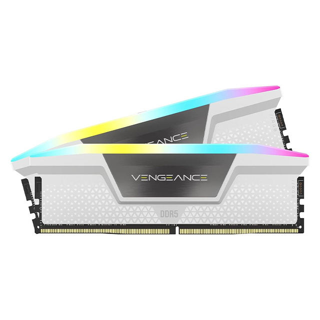 Memoria RAM Corsair Vengeance, 32GB, 2x16, DDR5, 6400Mhz, RGB, Blanco - CMH32GX5M2B6400C36W