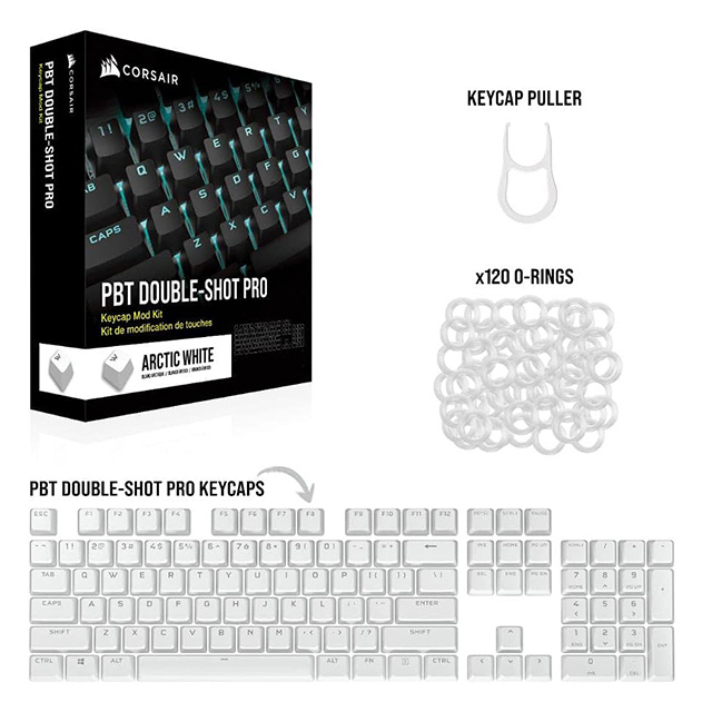 Corsair Keycap Mod Kit PBT Double Shot Pro Blanco - CH-9911040-NA