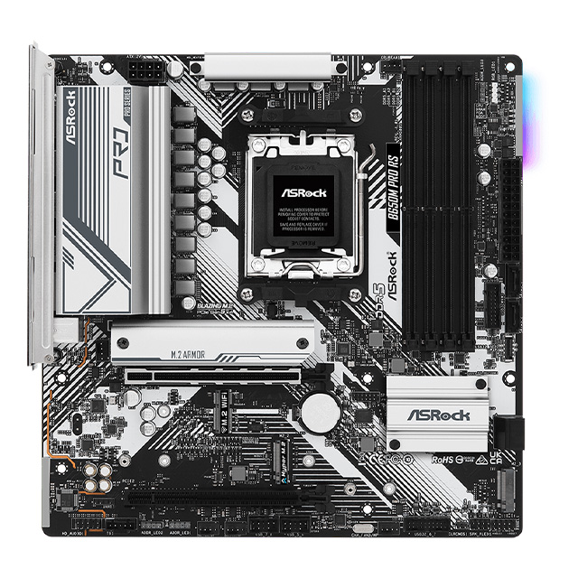 Tarjeta Madre ASRock B650M PRO RS, AM5, Micro-ATX, DDR5 7200Mhz, 3x M.2, PCIe 4.0