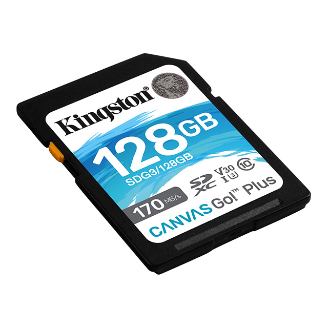 Memoria SD Kingston SDXC Canvas Go Plus, 128GB, UHS-I, U3, V30, CLASE 10 - SDG3/128GB