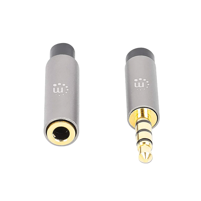 Extensión de Cable Auxiliar MANHATTAN 356053, 3.5 mm Estéreo, 5 m, Color Negro/Plata