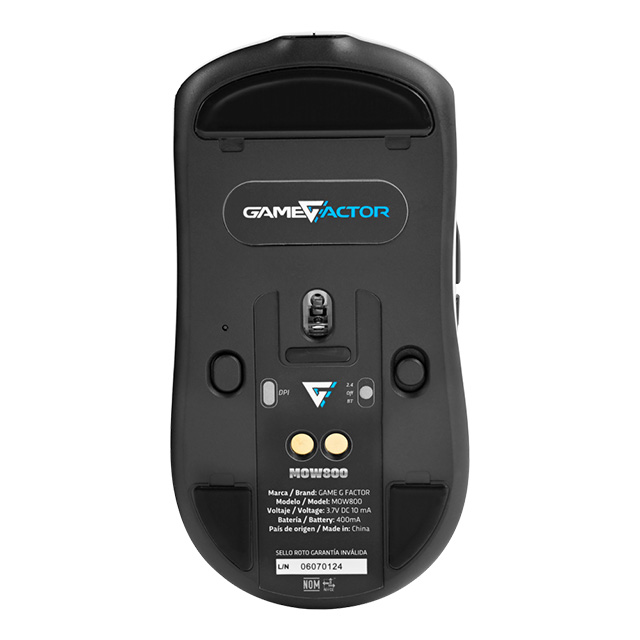 Mouse GameFactor MOW800, Inalámbrico, 26,000 DPI, Pixart 3395, Base recargable, Blanco - MOW800-WH