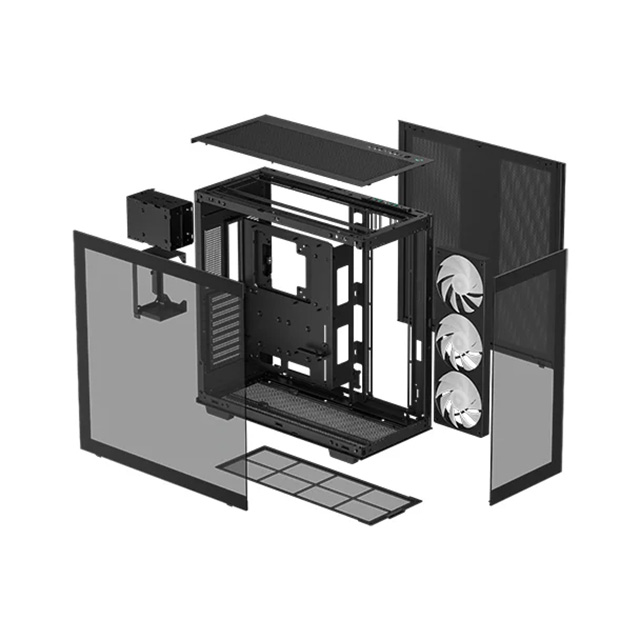 Gabinete DeepCool CH780, Full Tower, 1 Ventilador x 420mm (3 en 1), E-ATX, Negro - R-CH780-BK