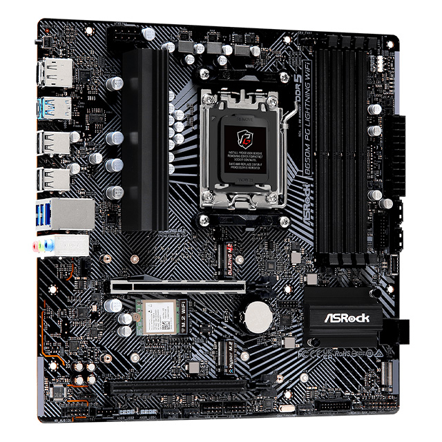 Tarjeta Madre ASRock B650M Phantom Gaming Lightning WiFi, Socket AM5, Micro-ATX, DDR5 7200Mhz, 3x M.2, PCIe 5.0