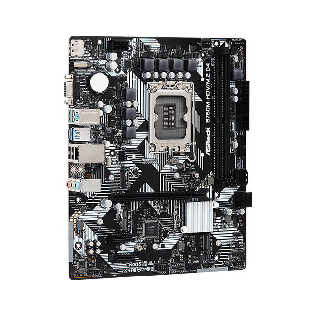 Tarjeta Madre ASRock B760M-HDV/M.2, 12th, 13th & 14th Gen Intel, Micro-ATX, LGA 1700, DDR4 5333Mhz, 1x M.2, PCIe 4.0