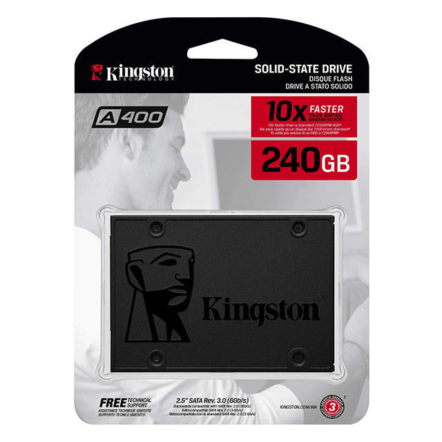 Unidad de Estado Solido SSD 2.5 240GB Kingston, 500/350 MB/s, SA400S37/240G