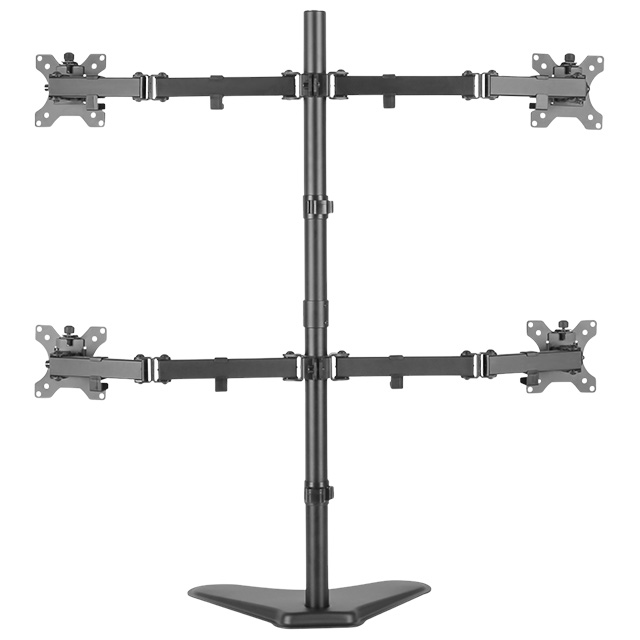 Soporte Quad para Cuatro Monitores Ovaltech, Movimiento con Brazos de Doble Articulación, 13" a 32" - OVME-Q1332