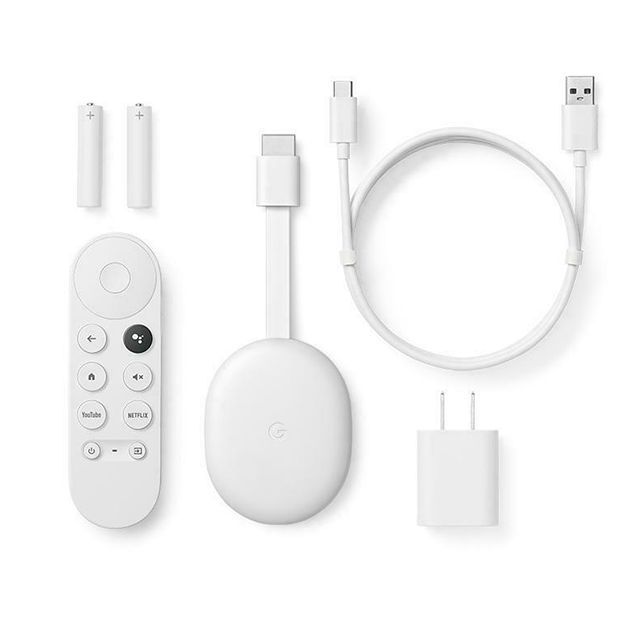 Google Chromecast con Google TV, Dispisitivo de Streaming 4K, Asistente de voz, Blanco - GA01919-US