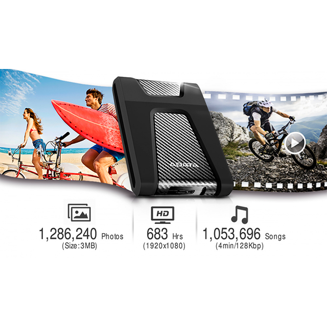 Disco Duro Externo ADATA HD650, 2TB, 2.5", USB 3.2, resistente a golpes, negro – AHD650-2TU31-CBK