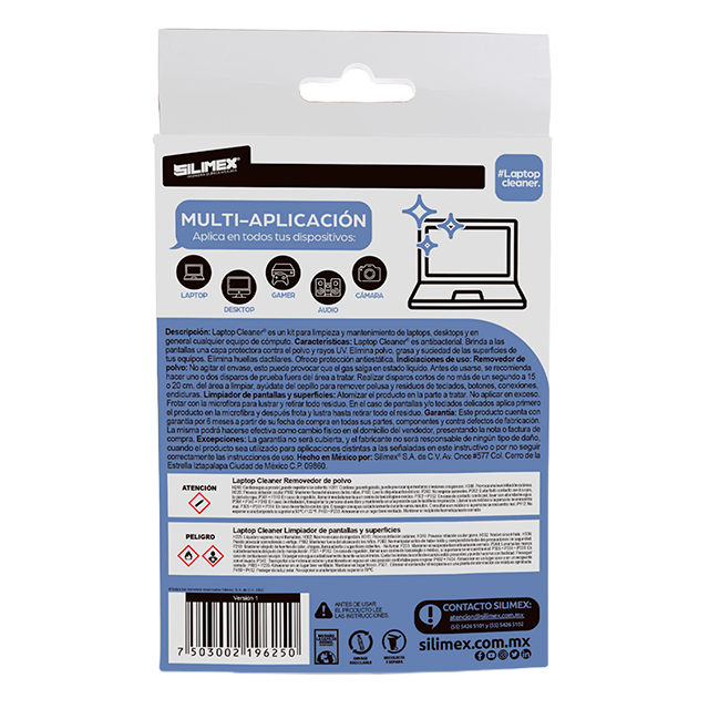Kit de Limpieza para Laptop y Pantallas Silimex, Antiestático, Cepillo Incluido – 750300219625