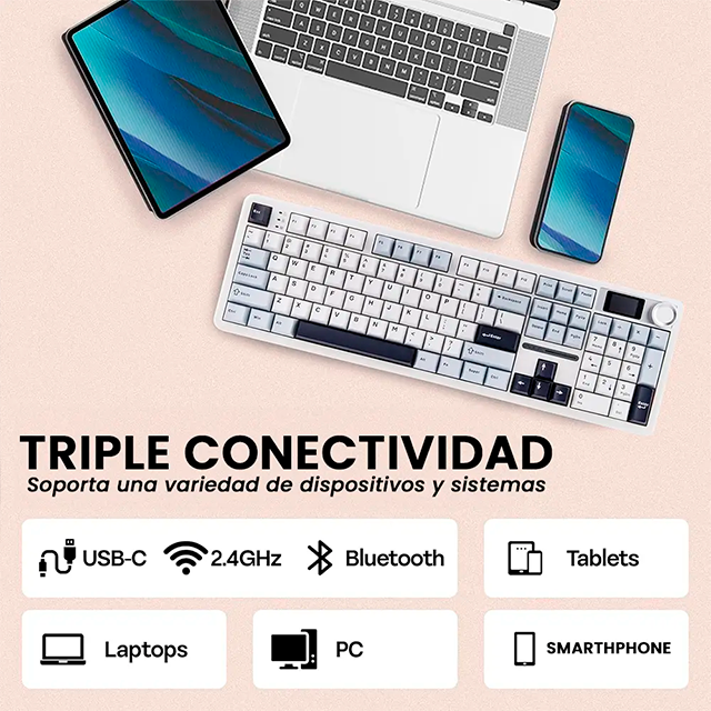 Teclado Mecánico Aula F108PRO Wireless, 100%, switches Leobog Reaper, inglés, inalámbrico – 8500-0060
