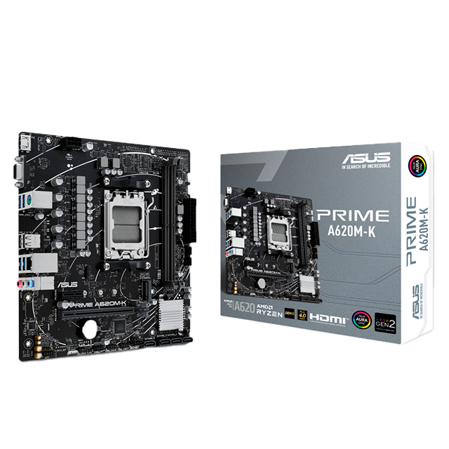 Tarjeta Madre ASUS PRIME A620M-K, AM5, Micro-ATX, DDR5, PCIe 4.0, HDMI, USB 3.2 Gen1 - 90MB1F40-M0EAY0