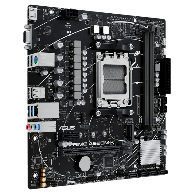 Tarjeta Madre ASUS PRIME A620M-K, AM5, Micro-ATX, DDR5, PCIe 4.0, HDMI, USB 3.2 Gen1 - 90MB1F40-M0EAY0