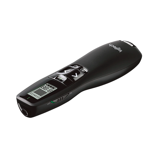 Control Inalámbrico para Presentaciones Logitech R800, Alcance 30 Metros, Pantalla LCD con Temporizador, Láser Verde de Alta Visibilidad - 910-001350