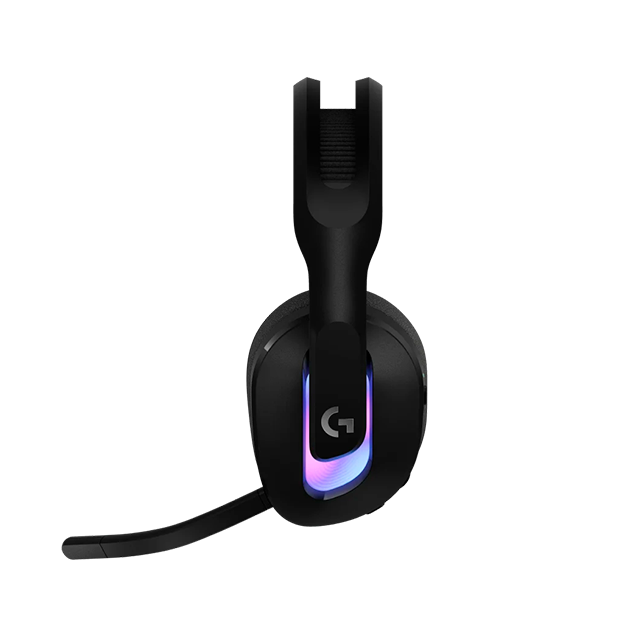 Diadema Gaming Logitech G522 LIGHTSPEED, RGB, Inalámbricos, Recargables, Sonido Surround, Micrófono Abatible, Color Negro - 981-001543