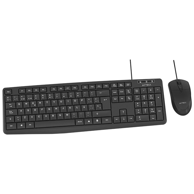 Kit Teclado y Mouse Alámbrico Acteck Creator MK210, USB, Teclado Estándar 105 Teclas, Mouse Óptico 1600 DPI, Negro – AC-928984