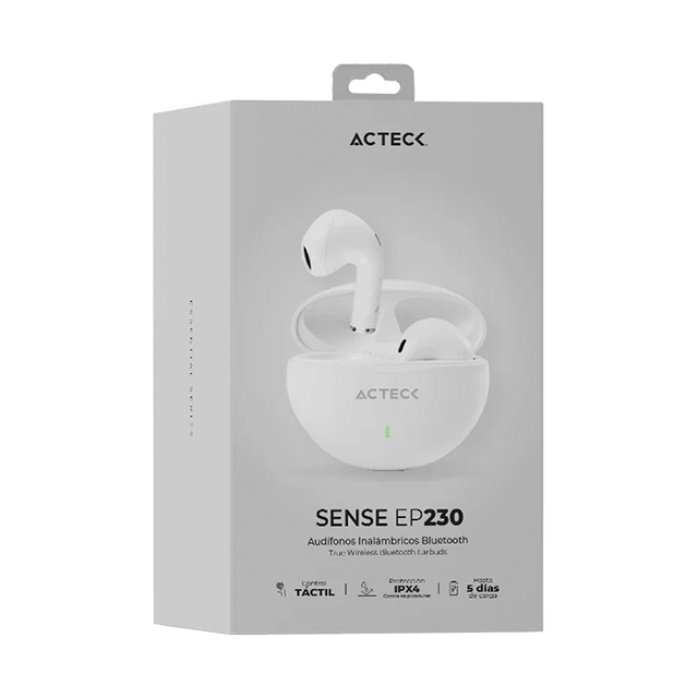 Audífonos In Ear Inalámbricos Acteck Sence EP230, TWS, Bluetooth 5.1, blanco – AC-935111
