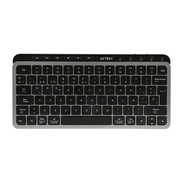 Teclado Multidispositivo Acteck Inspire Krea TI750, 65%, 85 Teclas, 2.4 GHz, Bluetooth 5.1, Membrana Tipo Tijera, Recargable, Negro-Gris – AC-940092