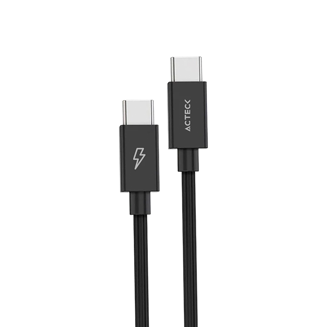 Cable USB-C a USB-C Acteck Lynx Ultra CC900-2, Thunderbolt 5, 80 Gbps, 240 W, 16K 60 Hz, 4K 240 Hz, 2 m, Titanio – AC-945097