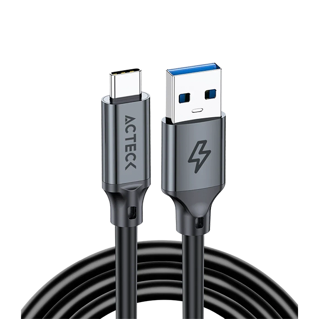 Cable USB-A a USB-C Acteck Lynx Plus CC530-1, USB 3.1, 10 Gbps, 60 W, Carga Rápida, 1 m, Titanio – AC-945165