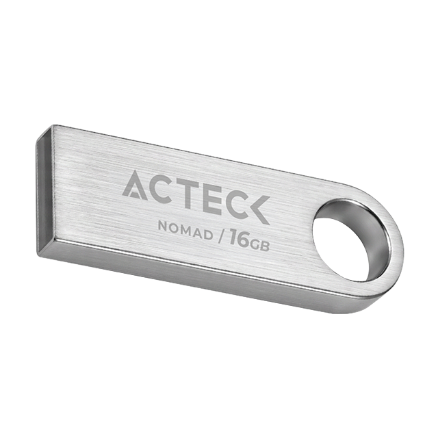 Memoria USB Acteck Nomad Metal MUF-16000, 16GB, USB 2.0, lectura 25 MB/s, escritura 5 MB/s, metálica plata – AC-946209