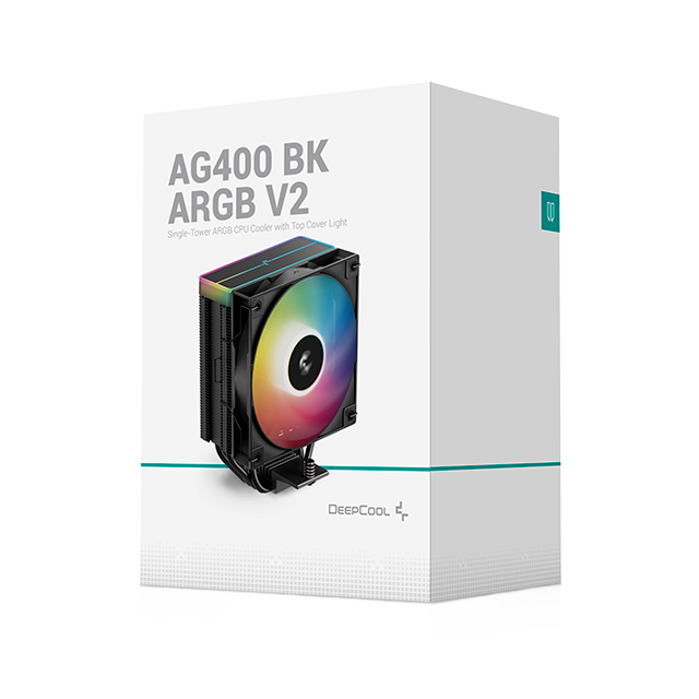 Disipador de Aire DeepCool AG400 BK ARGB V2, 120 mm PWM, ARGB, Torre Simple – AG400 BK ARGB V2