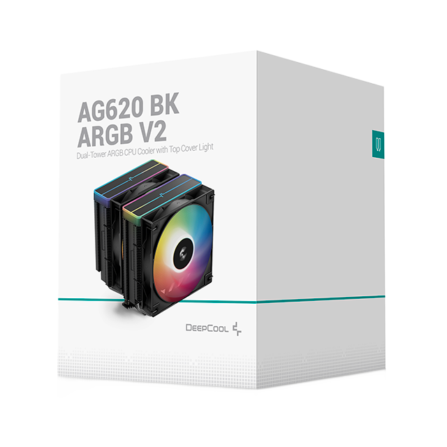 Disipador de Aire DeepCool AG620 BK ARGB V2, Doble Torre, 2×120 mm PWM ARGB – AG620 BK ARGB V2