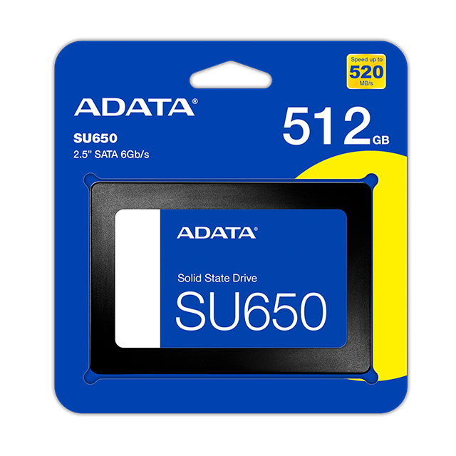 Unidad de Estado Solido SSD ADATA Ultimate SU650 512 GB, 2.5", SATA III 6 Gb/s, 3D NAND, Lectura 520 MB/s, Escritura 450 MB/s – ASU650SS-512GT-R