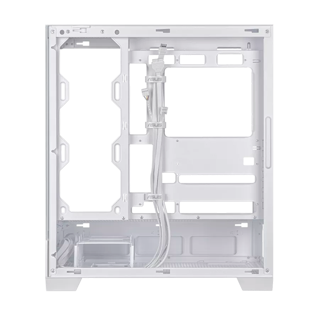 Gabinete ASUS A31 Case White, Mid Tower, ATX, vidrio templado frontal/lateral, soporte AIO 360 mm, GPU 380 mm – ASUS A31 CASE WH