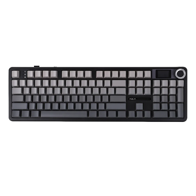 Teclado Mecánico Aula F108PRO Wireless, 100%, switches Zephyr, inglés, inalámbrico, negro/gris – F108PRO Black/Gray