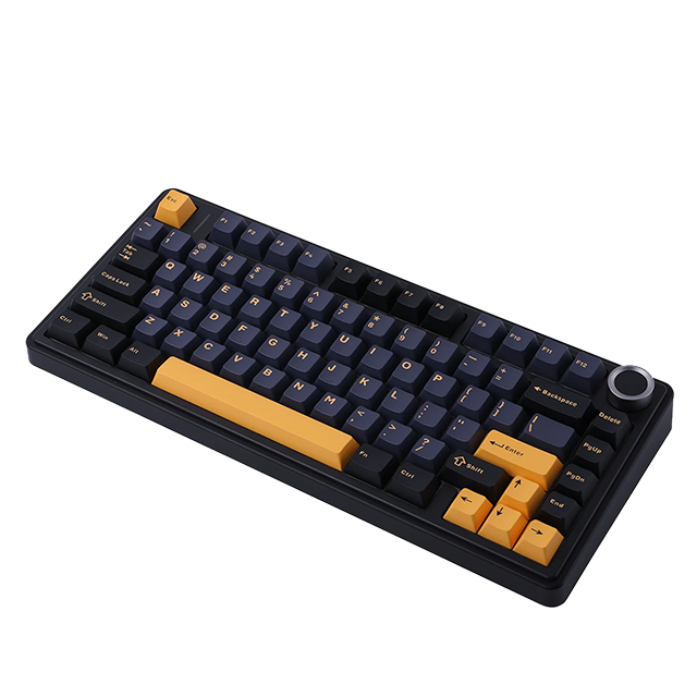 Teclado mecánico Aula F75 inalámbrico, 70%, triple conexión, Reaper switch, gasket 7 niveles, RGB, negro/amarillo – 8500-0014