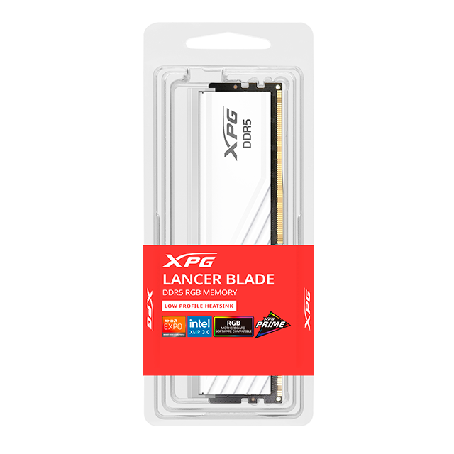 Memoria RAM ADATA XPG Lancer Blade RGB 16 GB, DDR5, 6000 MHz CL48, Blanco – AX5U6000C4816G-SLABRWH - DDR5-LOCK