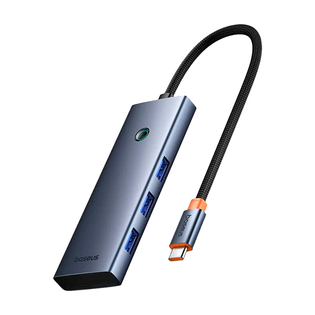Hub USB-C Baseus Flite Series, 7 Puertos, HDMI 4K 60Hz, USB 3.0, PD, SD/TF – Gris – B00052803811-00
