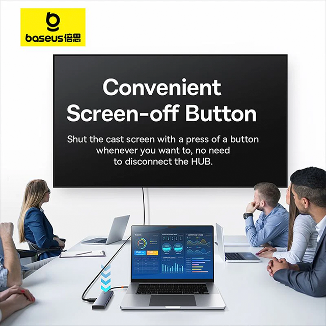 Hub USB-C Baseus Flite Series, 7 Puertos, HDMI 4K 60Hz, USB 3.0, PD, SD/TF – Gris – B00052803811-00