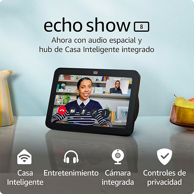 Amazon Echo Show 8 (3.ª Generación 2023), ,Pantalla HD de 8”, Asistente de Voz Alexa, Blanca - B0BLS3QJTX