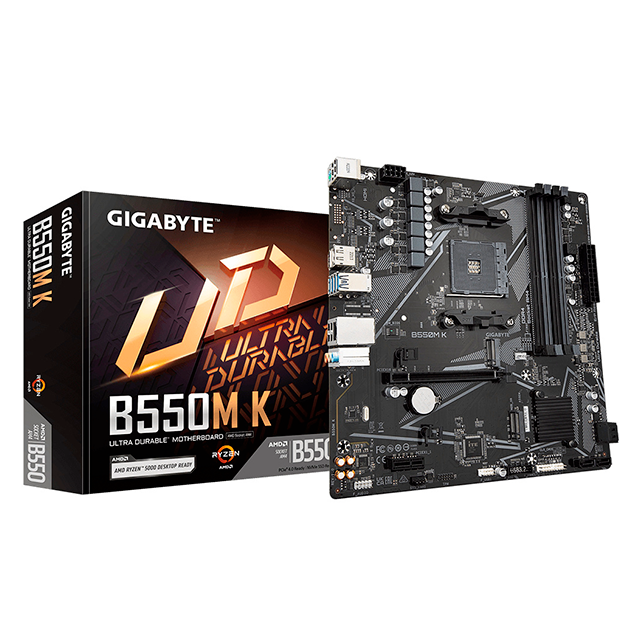 Tarjeta Madre Gigabyte B550M K, Micro-ATX, Socket AM4, DDR4 4733 MHz, x2 M.2