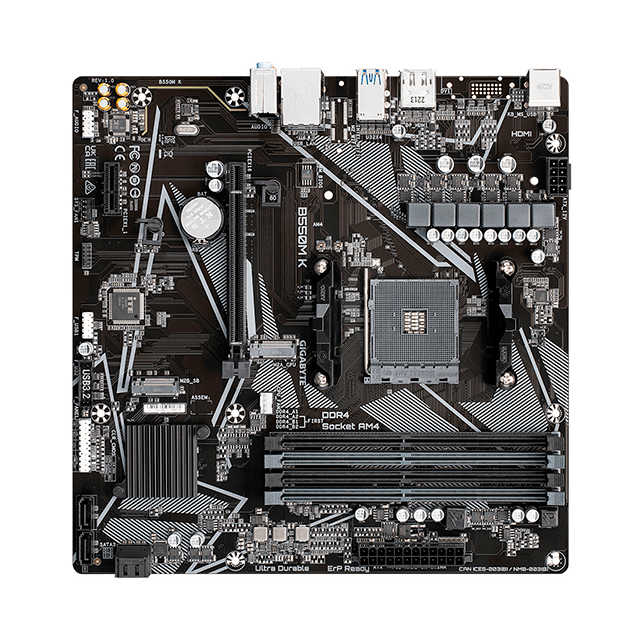 Tarjeta Madre Gigabyte B550M K, Micro-ATX, Socket AM4, DDR4 4733 MHz, x2 M.2