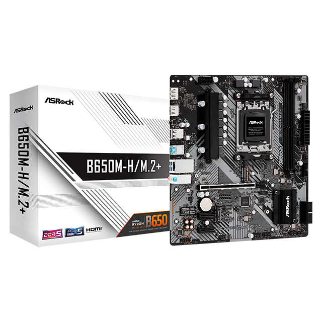 Tarjeta Madre ASRock B650M-H/M.2, AM5, DDR5, PCIe 5.0 M.2, Micro ATX – B650M-H/M.2