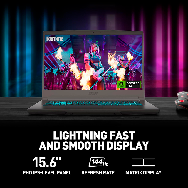 Laptop Gamer MSI Thin A15 15.6" Full HD, AMD Ryzen 5 7535HS, NVIDIA GeForce RTX 2050, 8GB RAM, 512GB SSD, Windows 11 Home, Teclado Inglés – B7UCX-218US