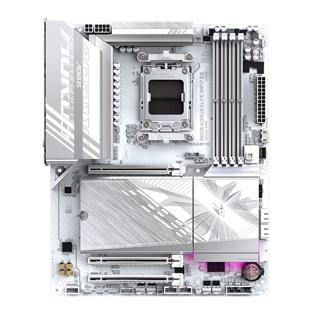 Tarjeta Madre Gigabyte B850 AORUS Elite WIFI7 ICE, ATX, Socket AM5, DDR5 8000Mhz, Wi-Fi 7 - Blanco