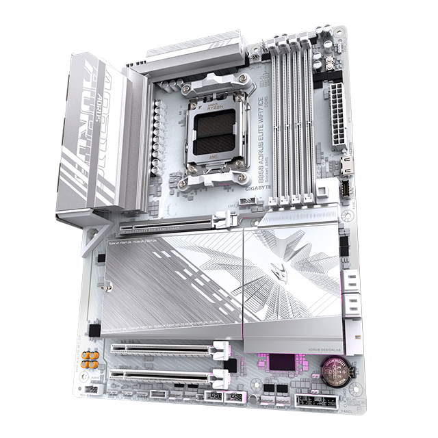 Tarjeta Madre Gigabyte B850 AORUS Elite WIFI7 ICE, ATX, Socket AM5, DDR5 8000Mhz, Wi-Fi 7 - Blanco