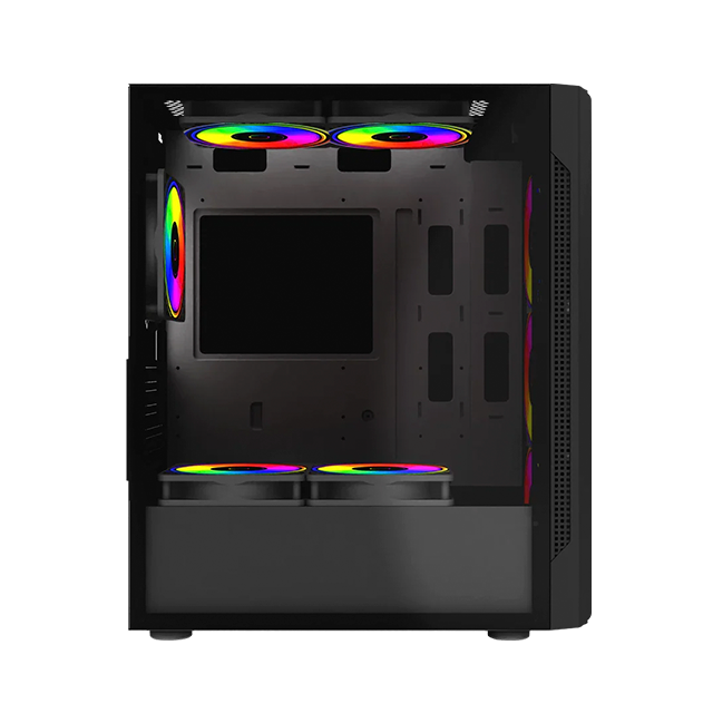 Gabinete Balam Rush Dragonfly II Crystal GM745, Media Torre, ATX / Micro-ATX / Mini-ITX, 4 Ventiladores RGB, Cristal Templado, USB 3.0 – BR-935968