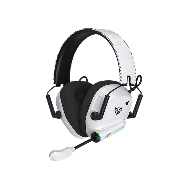 Audífonos Gamer Inalámbricos Pilot Pro HS808, Sonido Envolvente, Micrófono Retráctil, Batería de Larga Duración, Iluminación RGB, Blanco - BR-938594