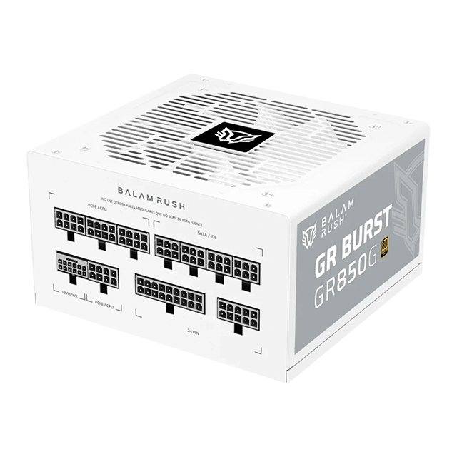Fuente de Poder Balam Rush GR Burst GR850G Legend Series, 850W, 80 Plus Gold, ATX 3.0, Full Modular, Blanco – BR-940320