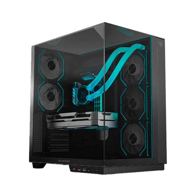Gabinete Gamer Media Torre Tank Majestic 7600, ATX, Cristal Templado, USB-C, Negro – BR-941495