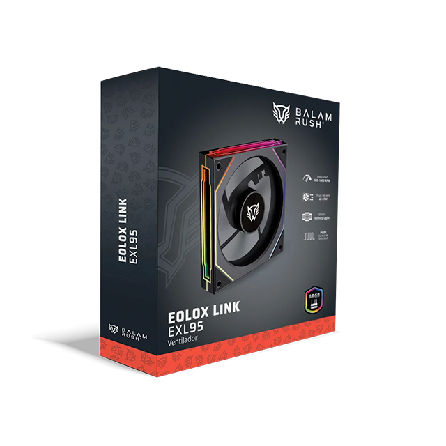 Ventilador Balam Rush Eolox Link EXL95, 120 mm, Negro – BR-942348