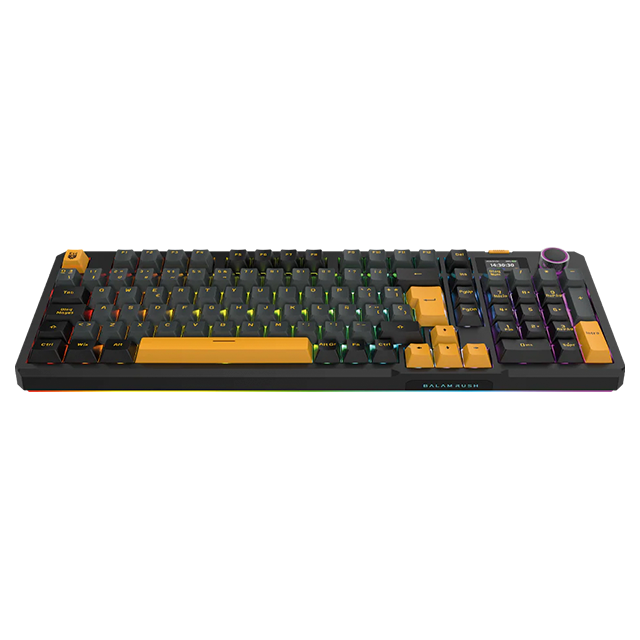 Teclado Gamer Mecánico Inalámbrico Defeat Level GK3, 90%, Bluetooth 5.1, 2.4GHz, Gasket, RGB, pantalla y perilla, Legend Negro – BR-942492