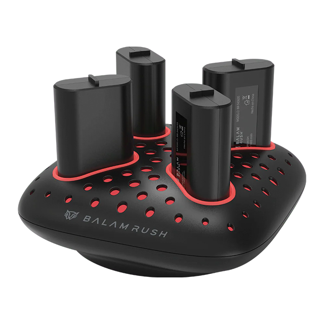 Base Cargadora ChargeCore Quad BC400, incluye 4 baterías, carga múltiple, negro – BR-943635