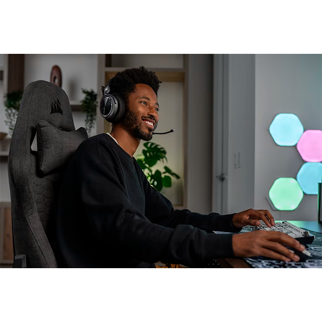 Diadema Corsair Virtuoso Max Wireless Carbon, Inalámbrico (Bluetooth + 2.4 GHz), Dolby Atmos, ANC, Compatible con PC/PS5/PS4/Móvil – CA-9011372 -WW