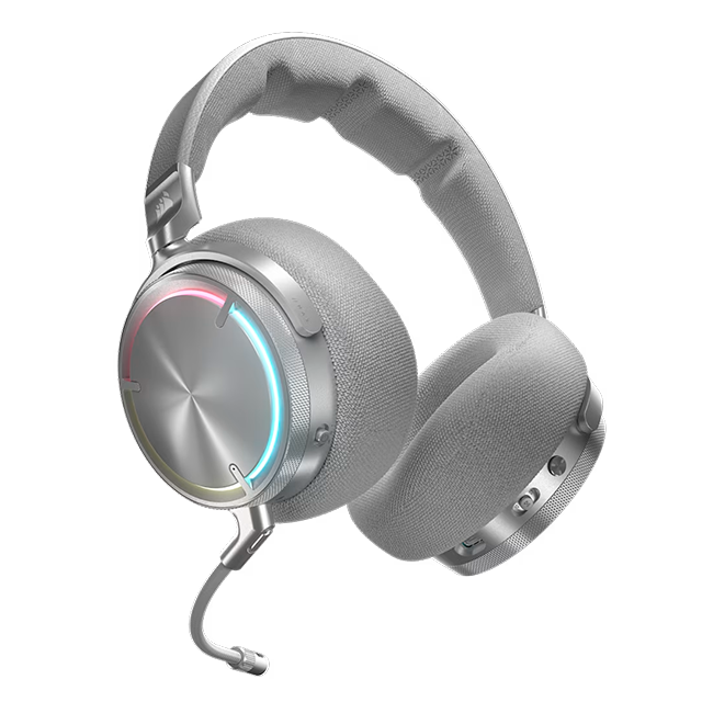 Diadema Corsair Virtuoso Max Wireless Silver, Inalámbrico (Bluetooth + 2.4 GHz), Dolby Atmos, ANC, Compatible con PC/PS5/PS4/Móvil – CA-9011373-WW